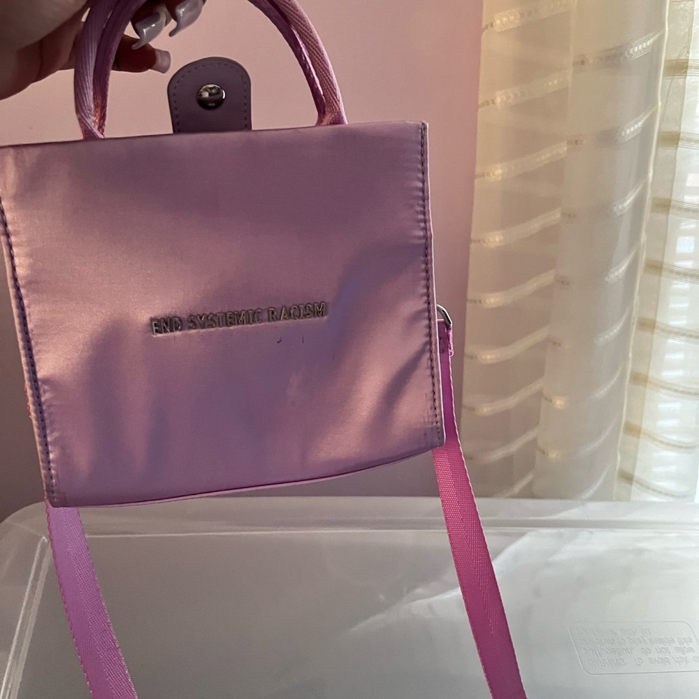 Brandon Blackwood ESR satin lavender purse